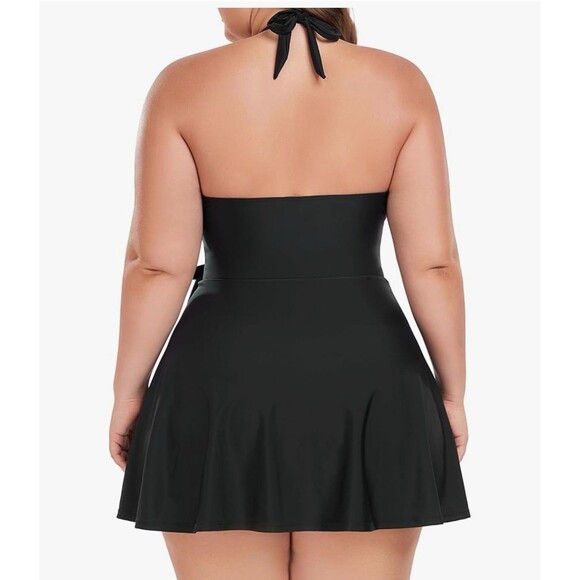 Ocean Blues Women's swimsuit V-Neck One Piece Swim dress Halter Wrap size 3XL - Picture 5 of 12